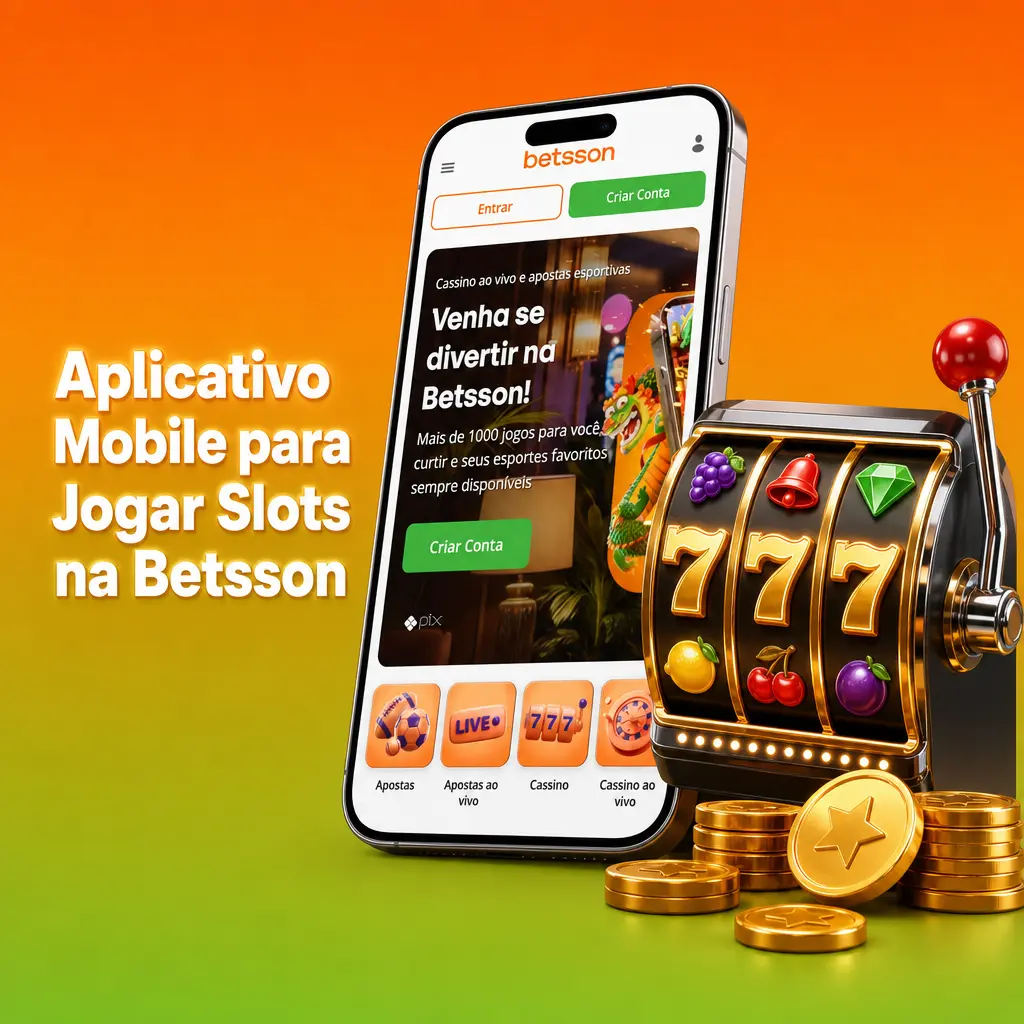 Aplicativo mobile da Betsson com lobby de slots, apostas, autoplay e saldo integrados à conta do computador.