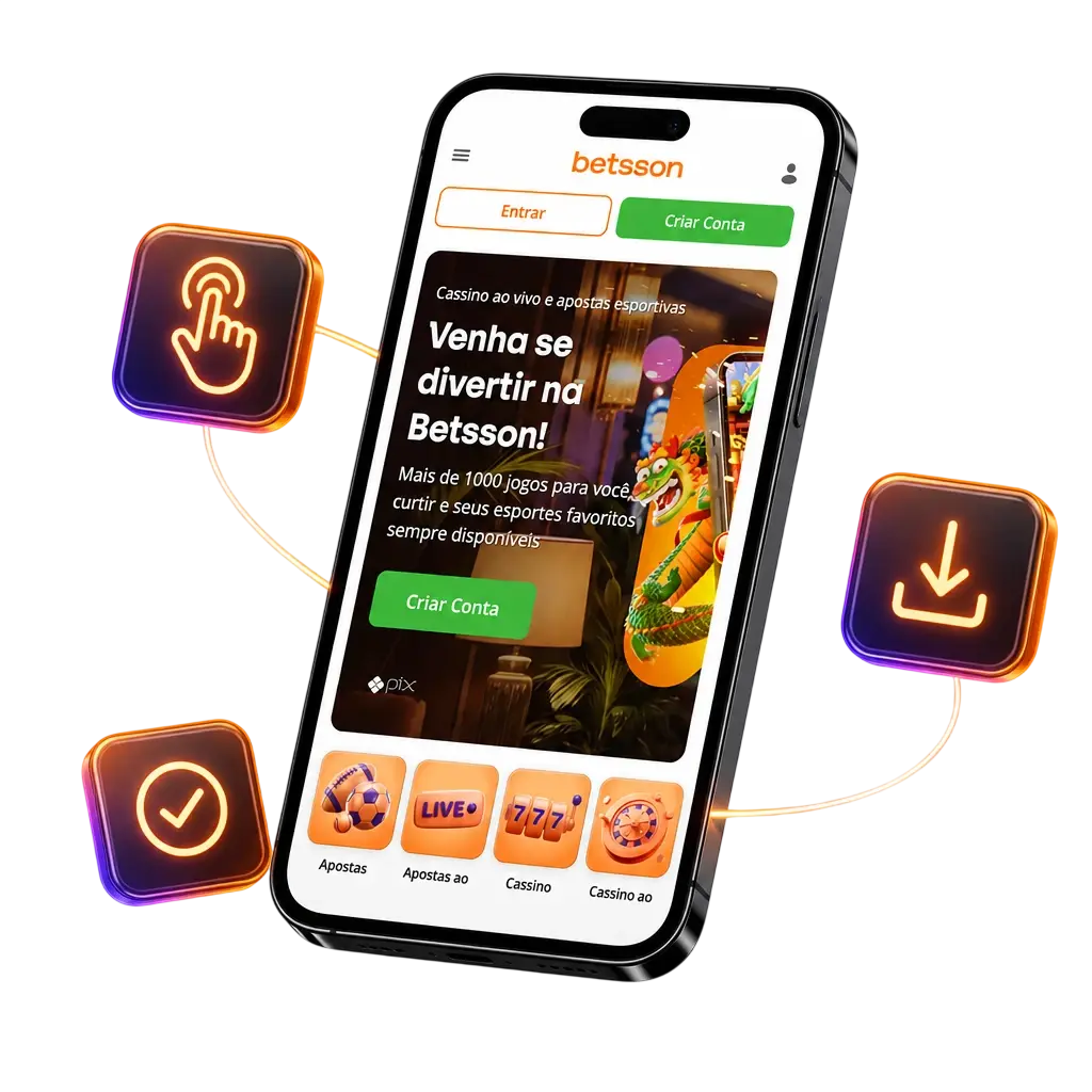 Tutorial em 3 passos para baixar e instalar o Betsson APK em celulares Android pelo site oficial