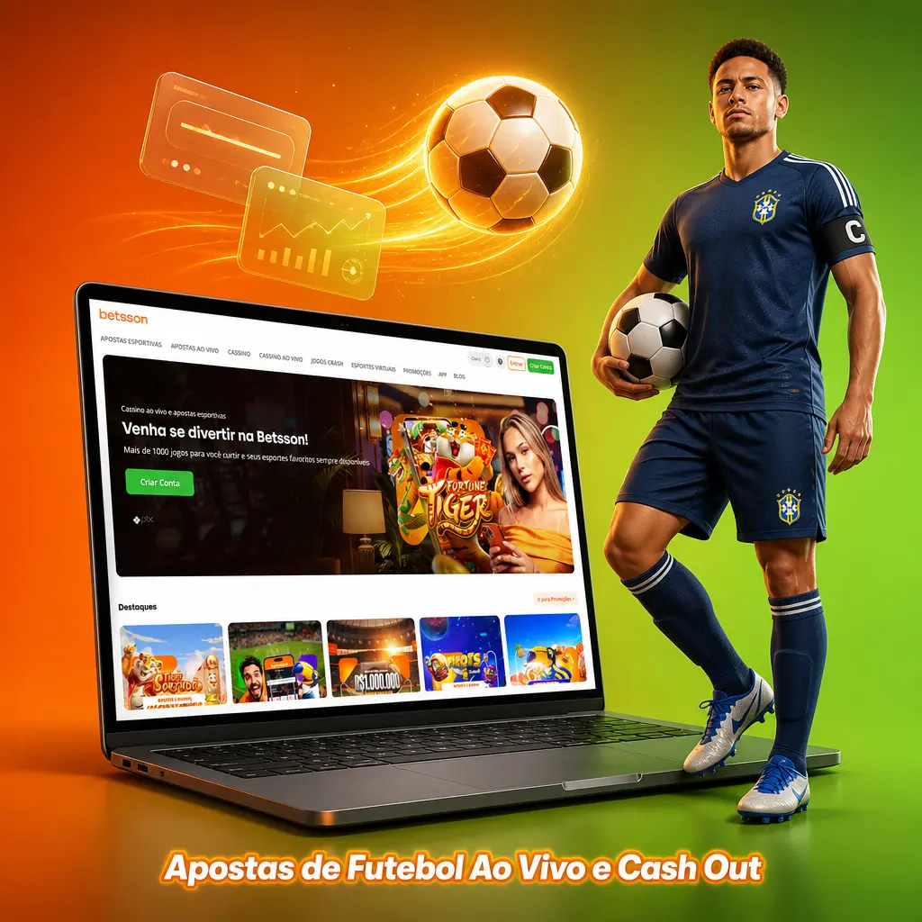 Apostas de futebol ao vivo na Betsson com odds em tempo real, estatísticas e opção de cash out durante a partida.