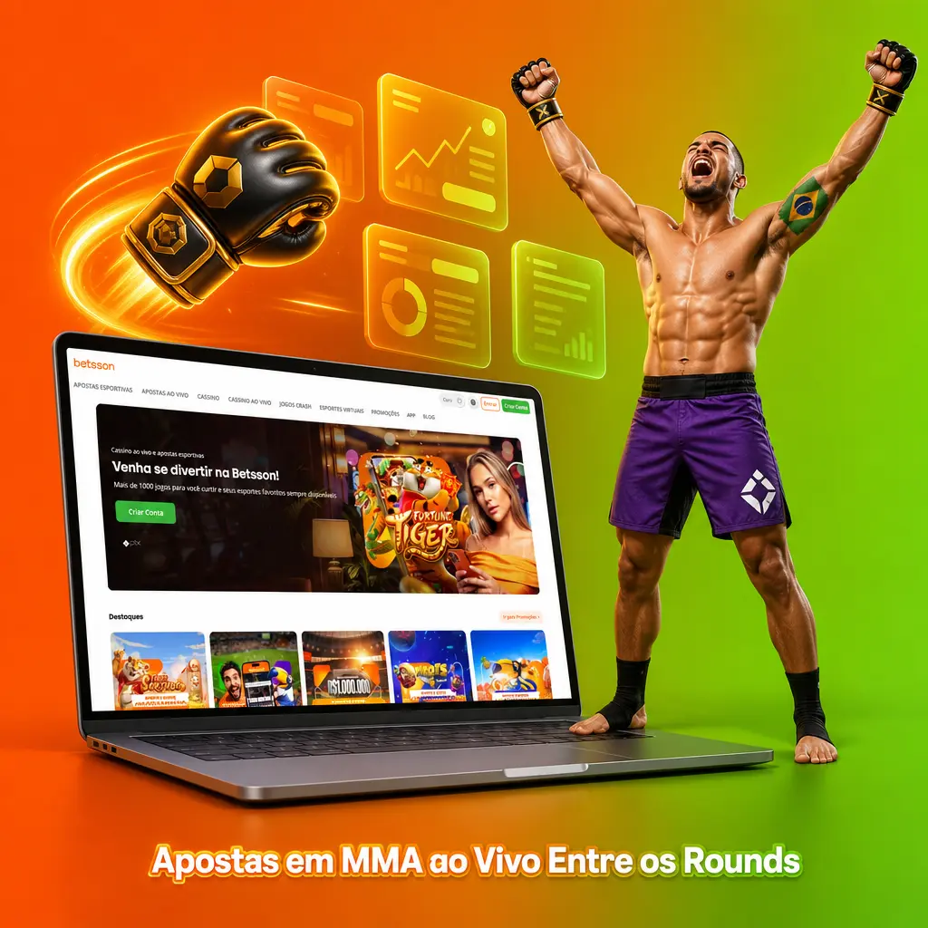 Apostas em MMA ao vivo na Betsson: cotações mudam a cada round, com estatísticas, cash out e streaming do evento em tempo real.