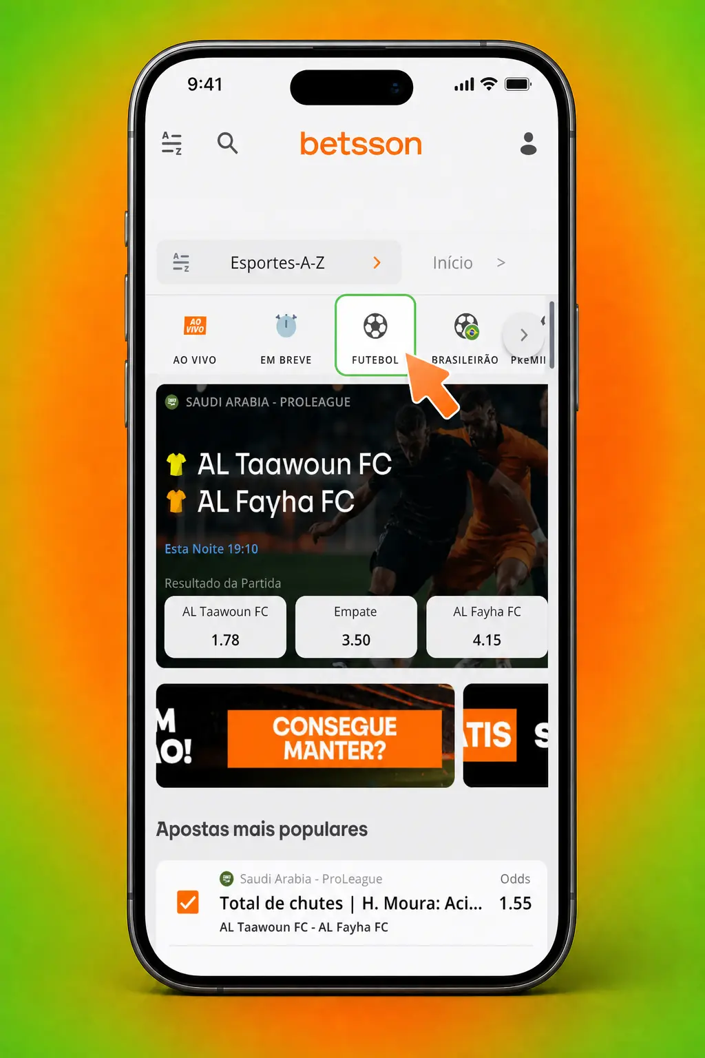 Passo a passo para começar a apostar em futebol na Betsson: cadastro, depósito via PIX e escolha do jogo.