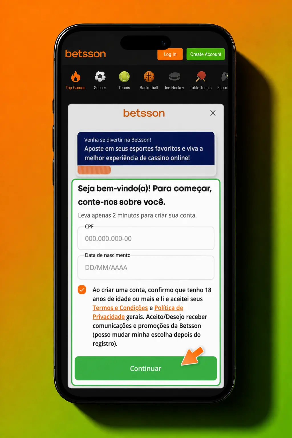 Passo a passo para resgatar bônus na Betsson: cadastro, depósito via Pix, código promocional e ativação na conta.