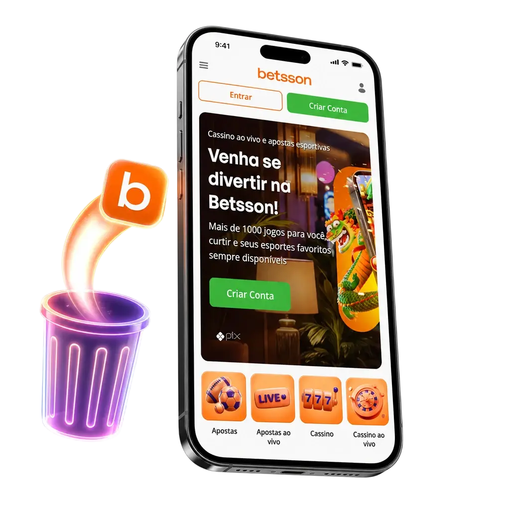 Ilustração mostrando como desinstalar o aplicativo no Android e iPhone sem afetar a conta ou o saldo disponível.