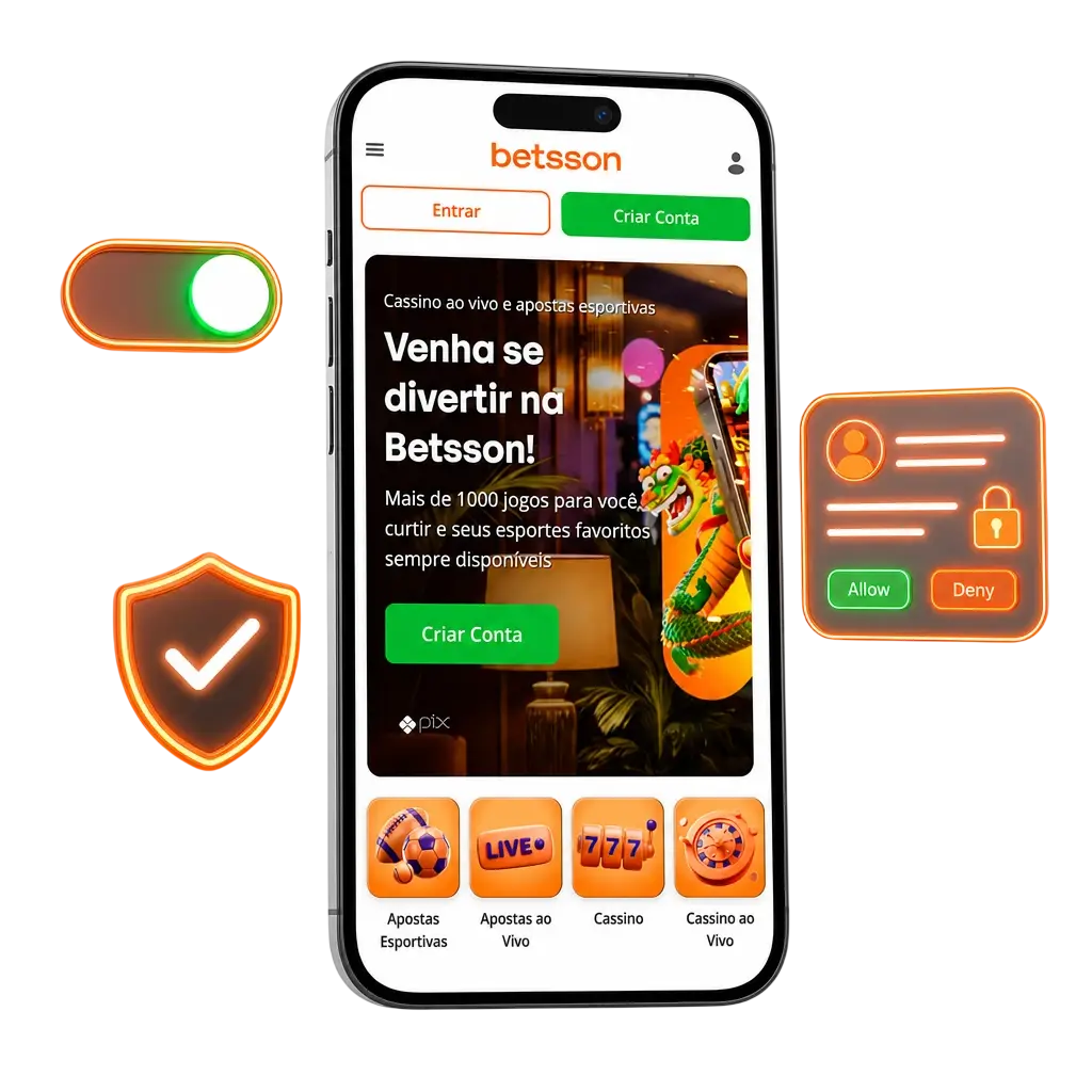Tela do Android mostrando como permitir instalação de fontes desconhecidas para instalar o APK da Betsson com segurança.