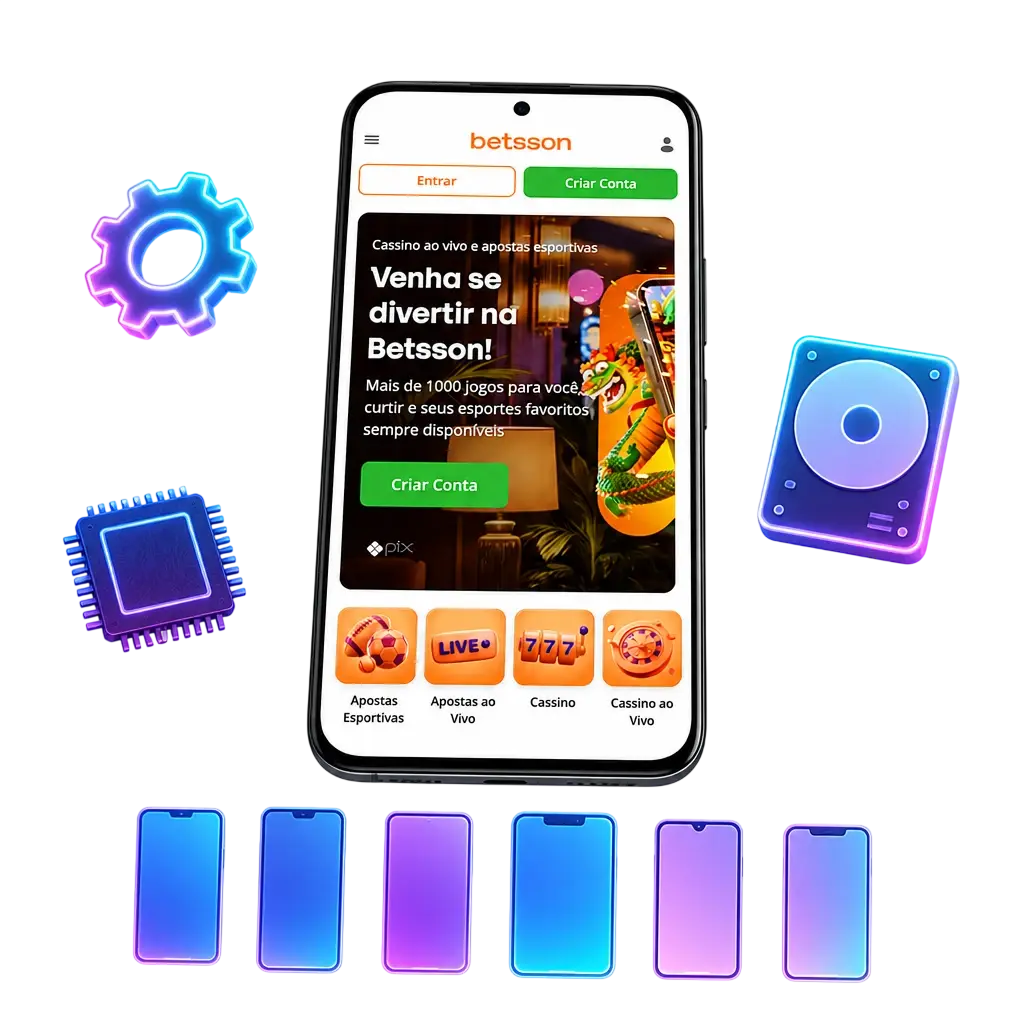 Requisitos do sistema Android e lista de dispositivos suportados para instalar o aplicativo Betsson em smartphones.