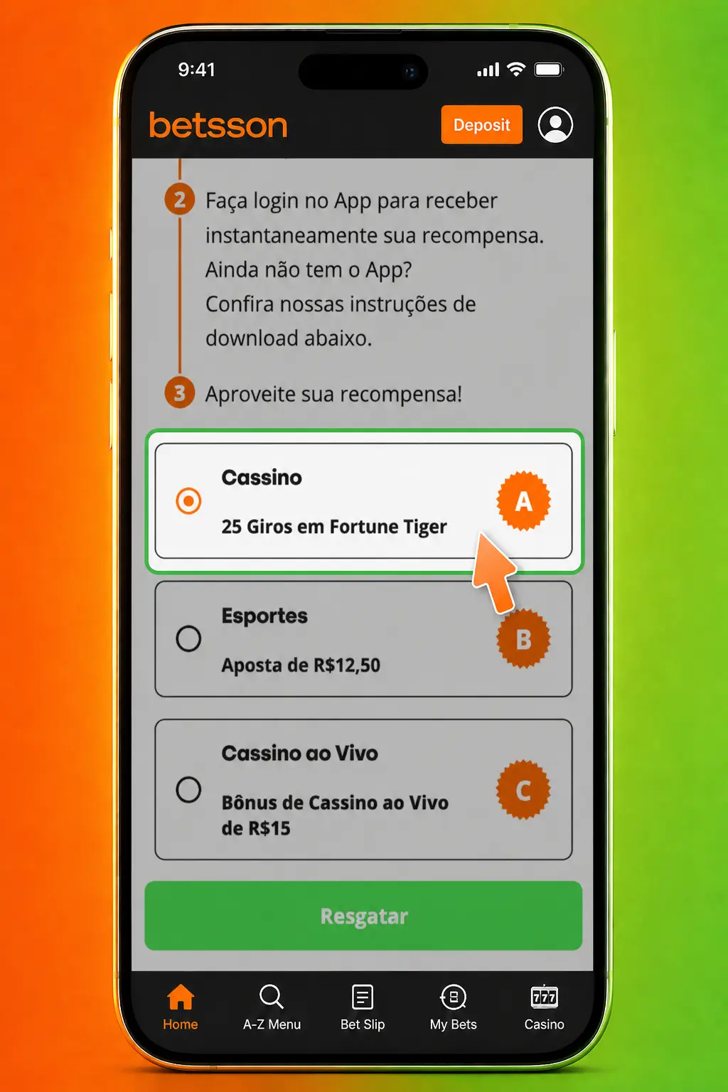 Passo a passo para começar a jogar slots na Betsson pelo site ou aplicativo, direto no navegador