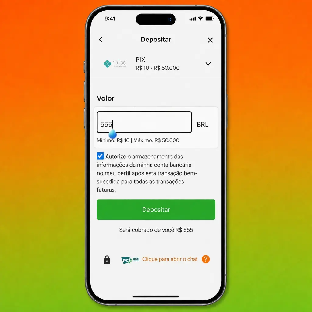 Passo a passo para depositar dinheiro na Betsson no Brasil usando Pix, cartão de crédito, débito ou transferência bancária.