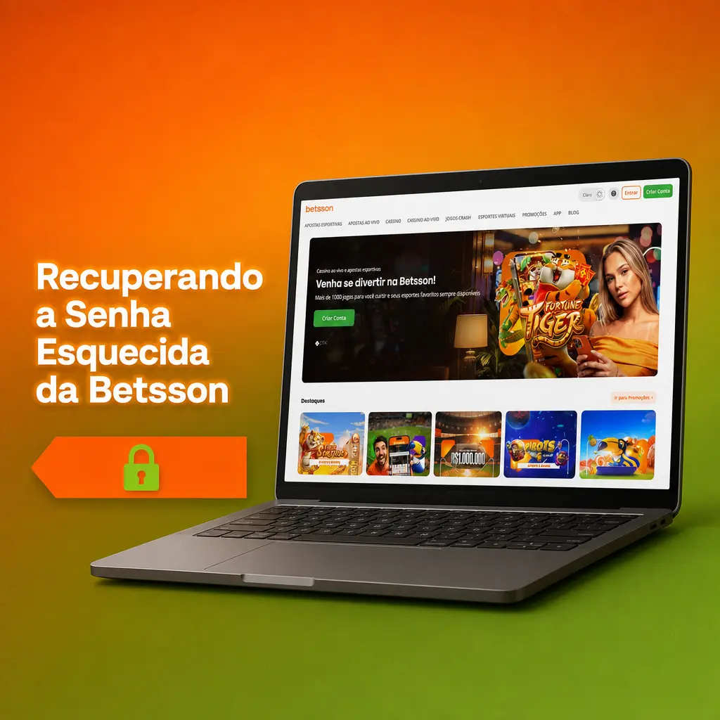 Recuperação de senha da Betsson: tela de login com opção "Esqueceu a senha" para redefinir acesso.