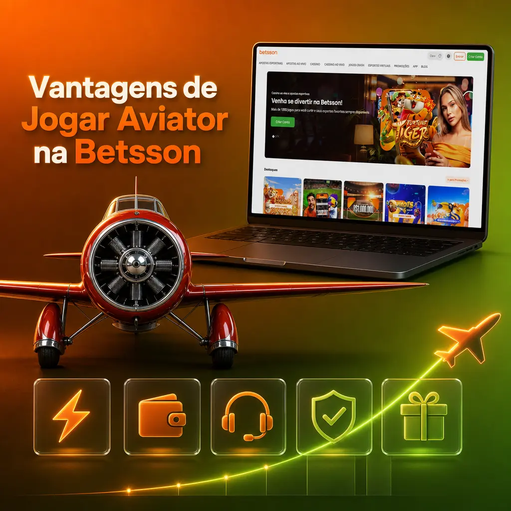 Vantagens de jogar Aviator na Betsson: modo demo, Pix, app mobile, bônus de boas-vindas e suporte ao jogador.